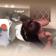 A hidden camera in a bathroom ceiling records an unsuspecting girl brushing her teeth while taking a shit in 2 different scenes. A floating piece of poop can be seen in the first scene. Audio is muffled and sketchy in parts. 720P HD. Over 7 minutes.
